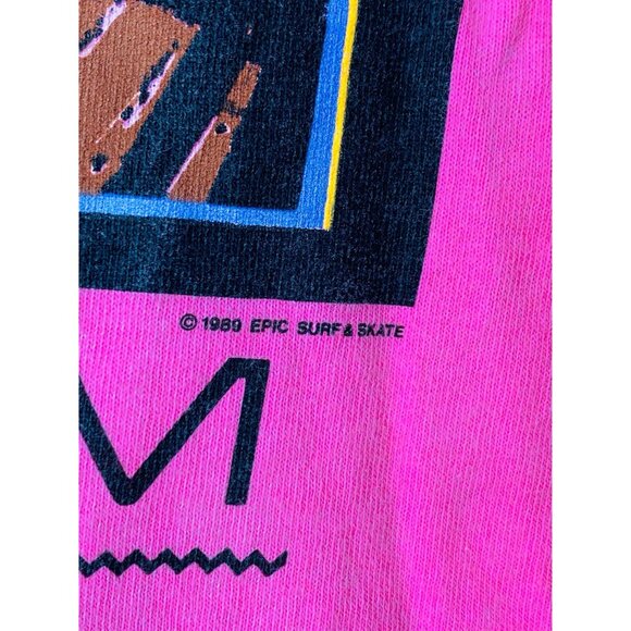 Vintage Skate Asylum Neon Tank Top, Size L, 1989 Epic Surf & Skate, 80s Skater - Picture 6 of 9